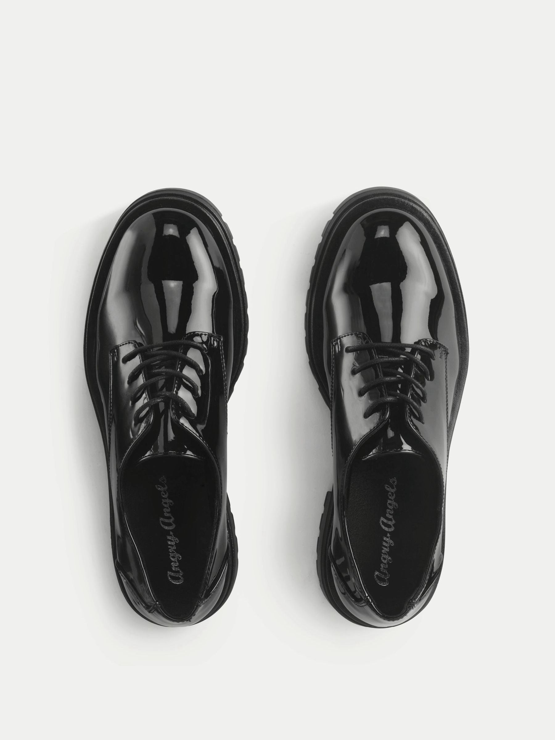 Start Rite Black Patent Barcelona Chunky Lace Up Angry Angels Senior School Shoes image 4