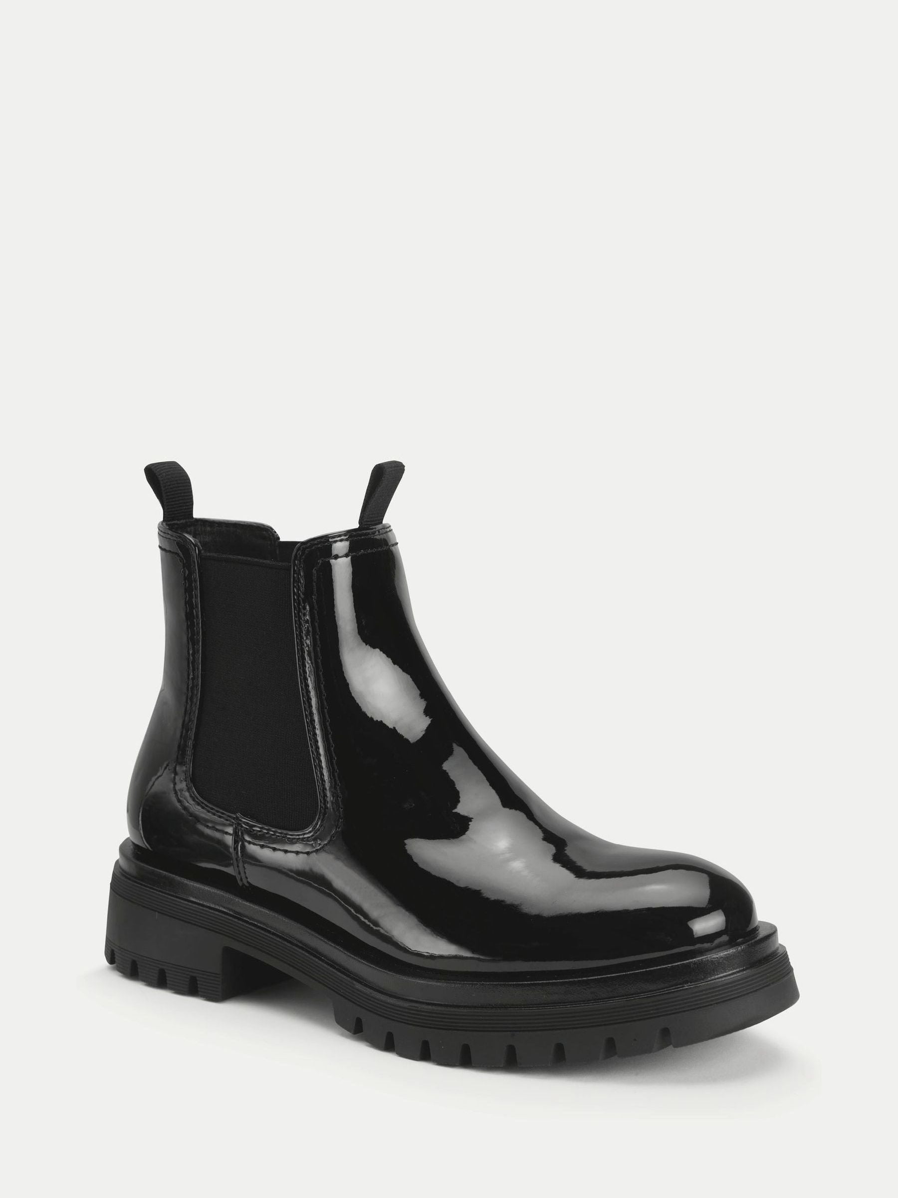 Start Rite Black London Patent Chunky Chelsea Boots image 2