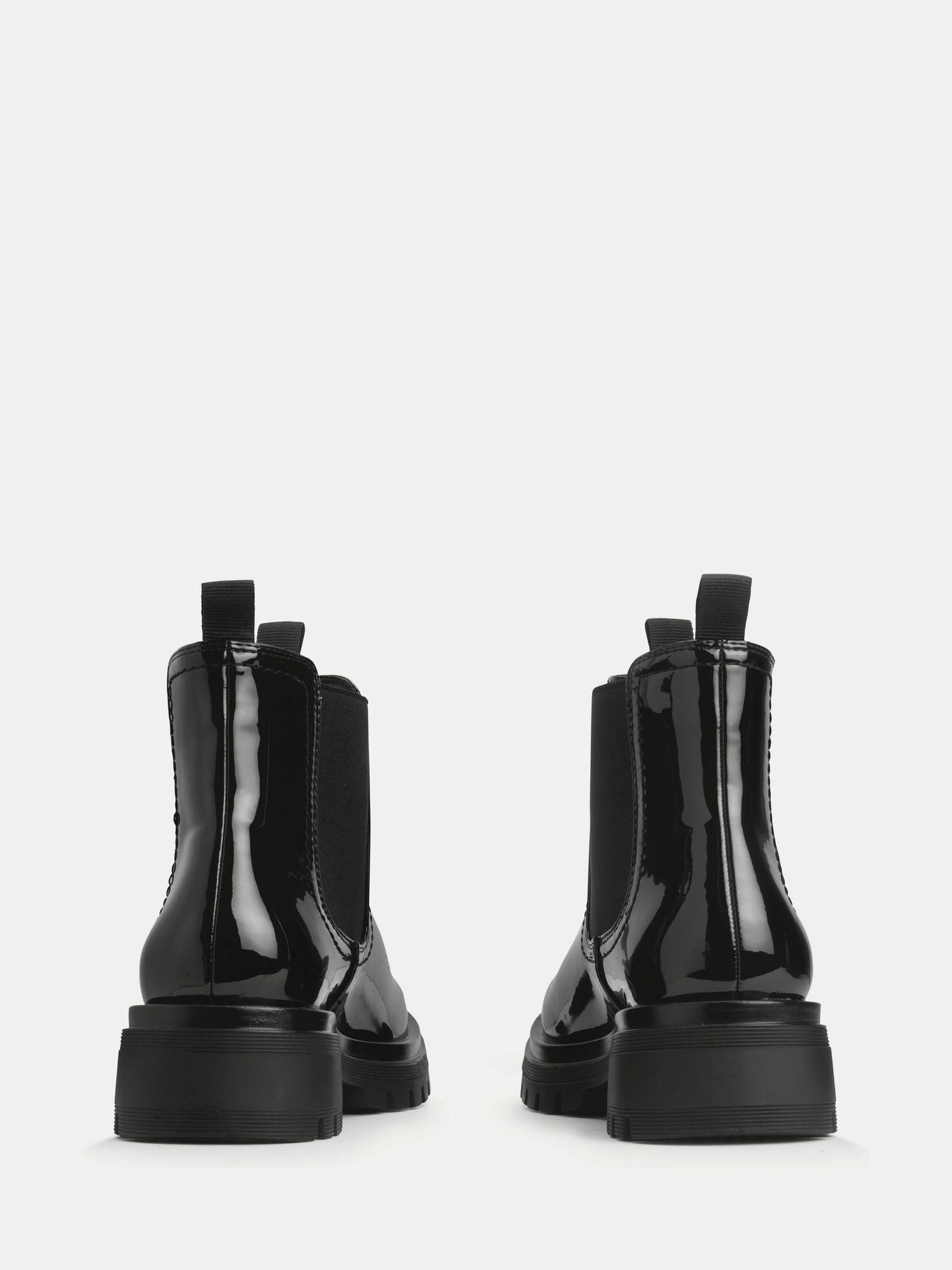 Start Rite Black London Patent Chunky Chelsea Boots image 3