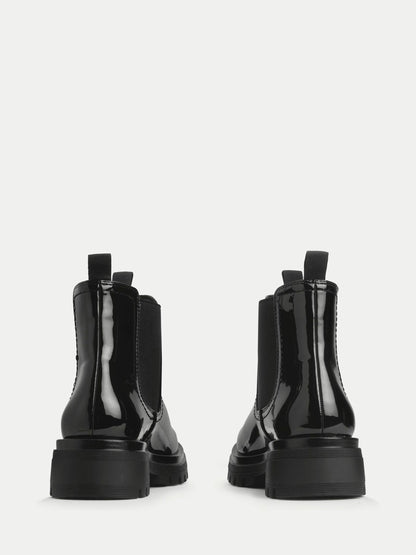 Start Rite Black London Patent Chunky Chelsea Boots image 3