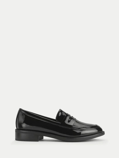Start Rite Black Patent Milan Loafer Style School Shoes image 1