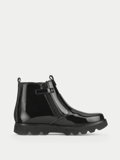 Start Rite Black Carnaby Patent Chunky Chelsea Style Zipped Boots image 2