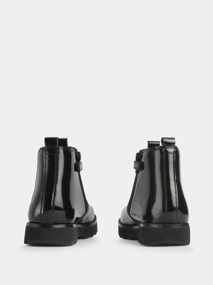 Start Rite Black Carnaby Patent Chunky Chelsea Style Zipped Boots image 5