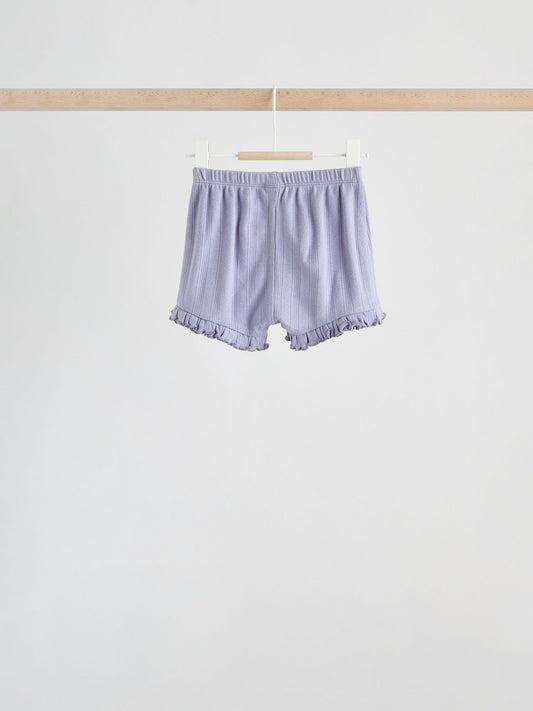 Purple Floral Short Sleeve Top and Shorts Baby Set 6 Piece (0mths-2yrs) image 3