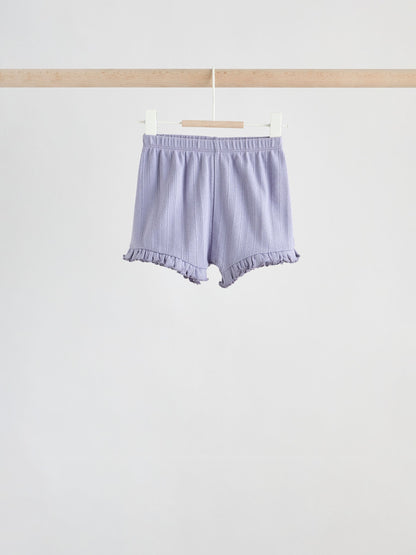 Purple Floral Short Sleeve Top and Shorts Baby Set 6 Piece (0mths-2yrs) image 3