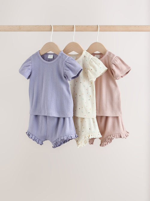 Dsiney Kidz - Purple Floral Short Sleeve Top and Shorts Baby Set 6 Piece (0mths-2yrs) image 1
