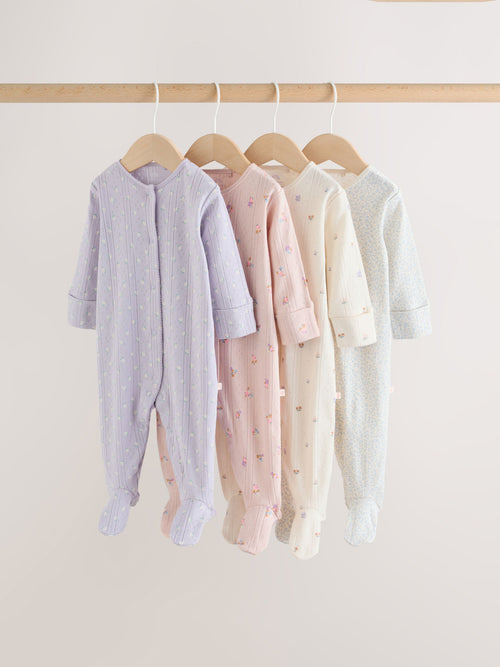 Lilac Purple Baby Sleepsuit 4 Pack (0mths-2yrs) image 1