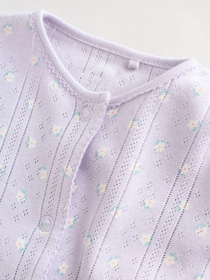 Lilac Purple Baby Sleepsuit 4 Pack (0mths-2yrs)