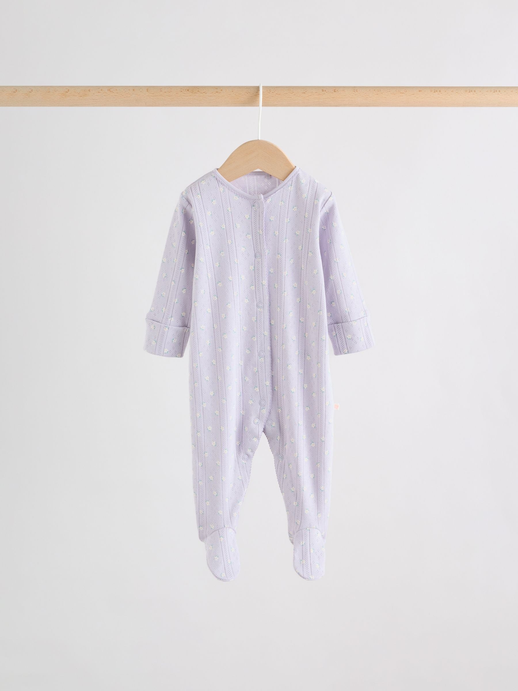Lilac Purple Baby Sleepsuit 4 Pack (0mths-2yrs) image 2