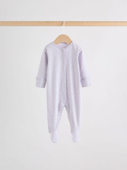 Lilac Purple Baby Sleepsuit 4 Pack (0mths-2yrs) image 2