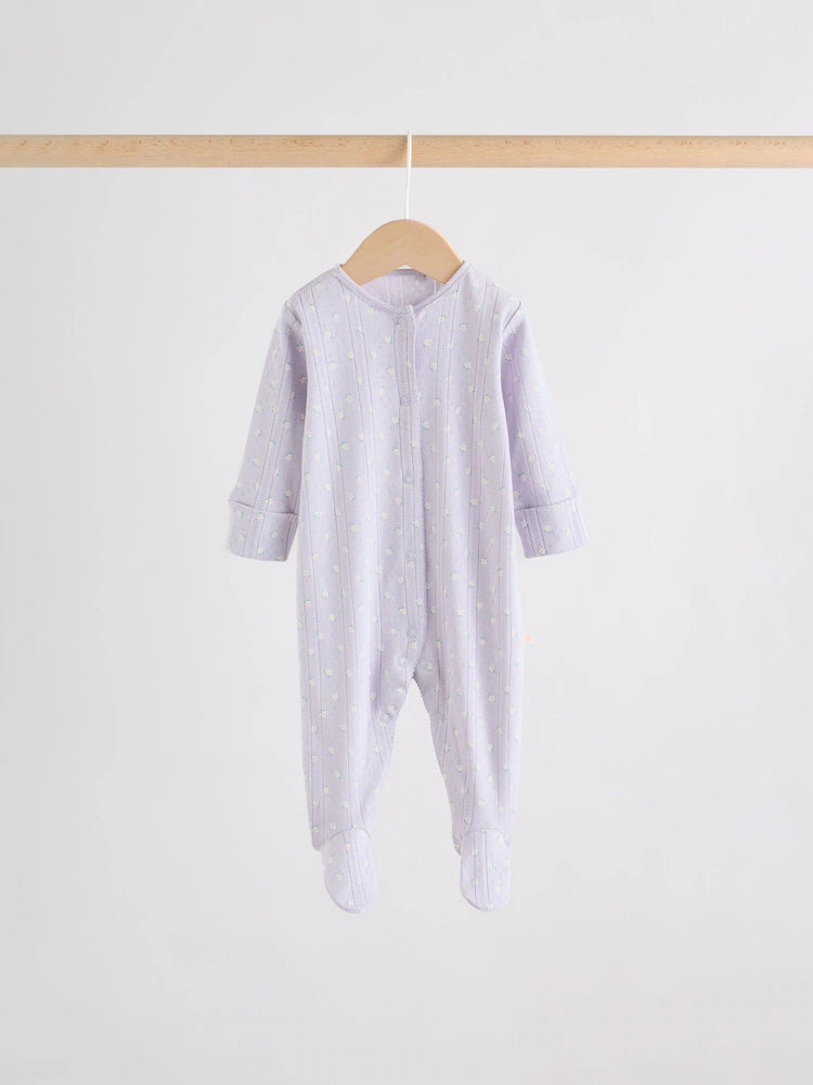 Lilac Purple Baby Sleepsuit 4 Pack (0mths-2yrs)