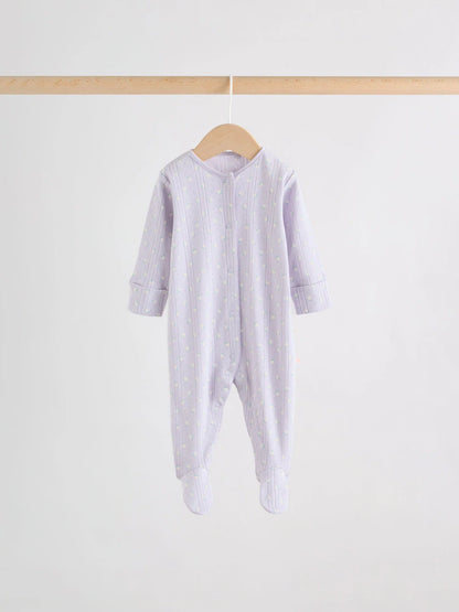 Lilac Purple Baby Sleepsuit 4 Pack (0mths-2yrs)