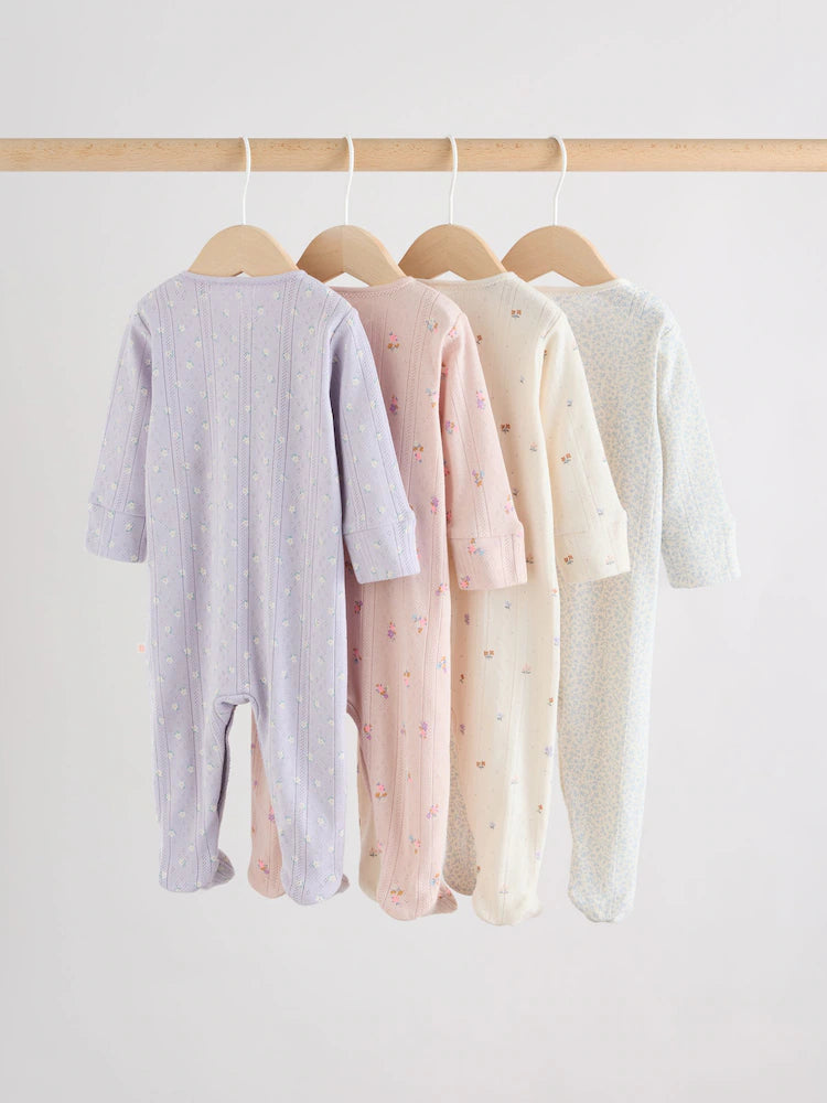 Lilac Purple Baby Sleepsuit 4 Pack (0mths-2yrs)