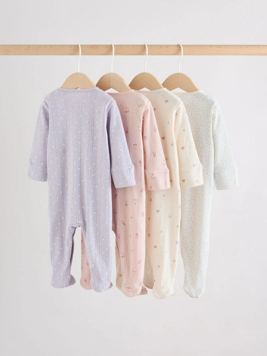 Lilac Purple Baby Sleepsuit 4 Pack (0mths-2yrs)