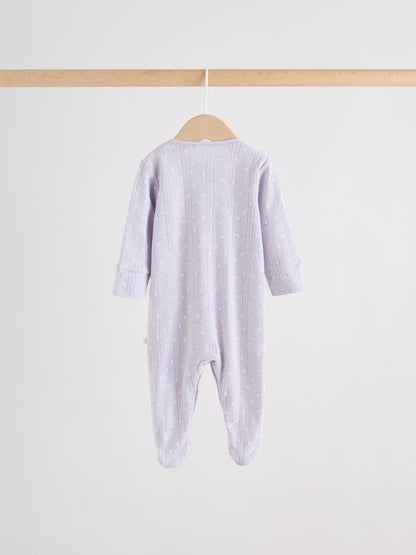Lilac Purple Baby Sleepsuit 4 Pack (0mths-2yrs) image 6