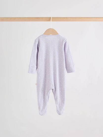 Lilac Purple Baby Sleepsuit 4 Pack (0mths-2yrs)