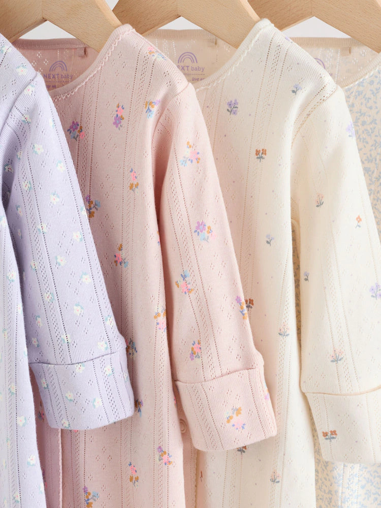 Lilac Purple Baby Sleepsuit 4 Pack (0mths-2yrs)