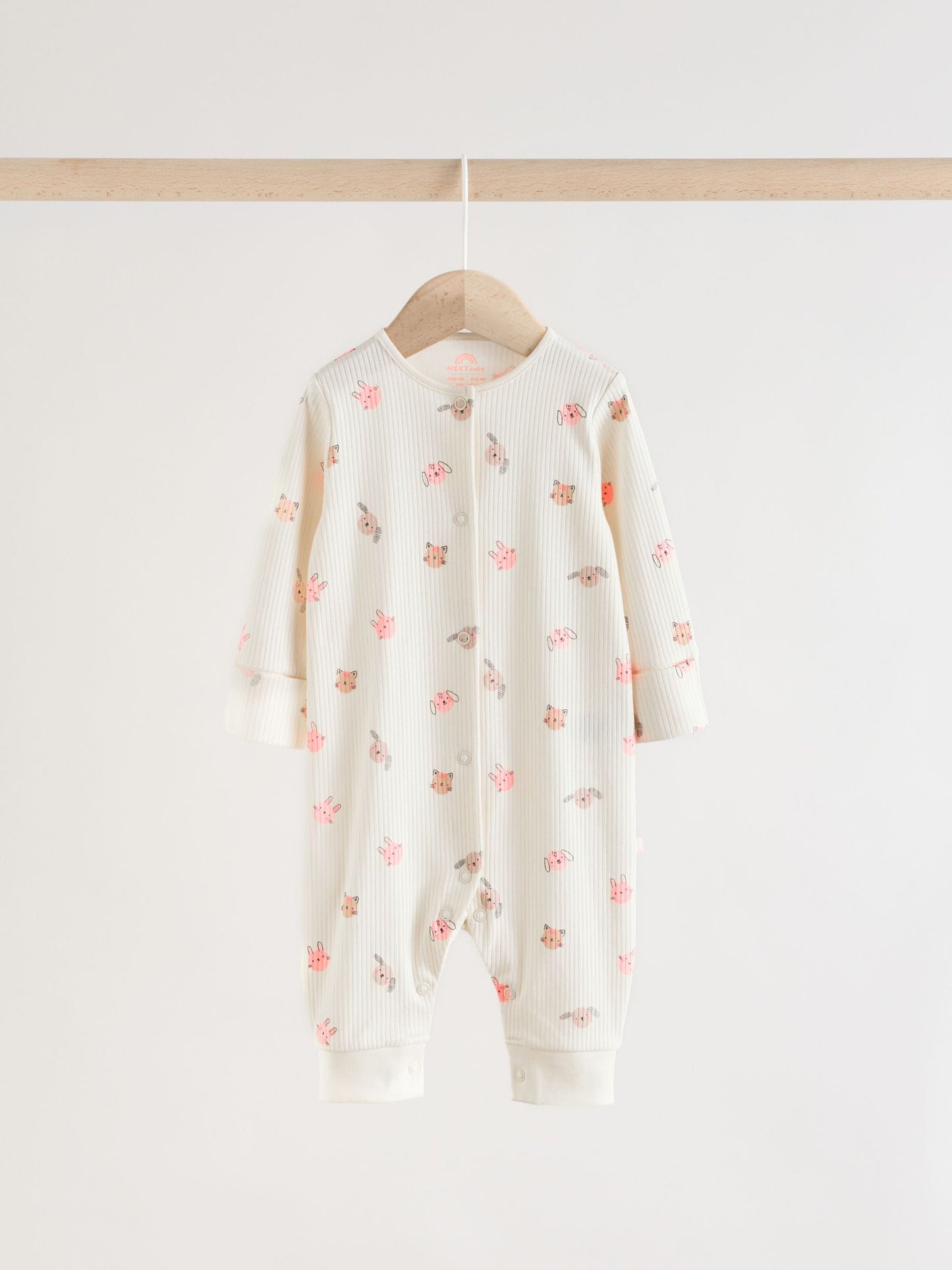 Pink Two Way Zip Baby Sleepsuit 3 Pack (0mths-3yrs) image 2