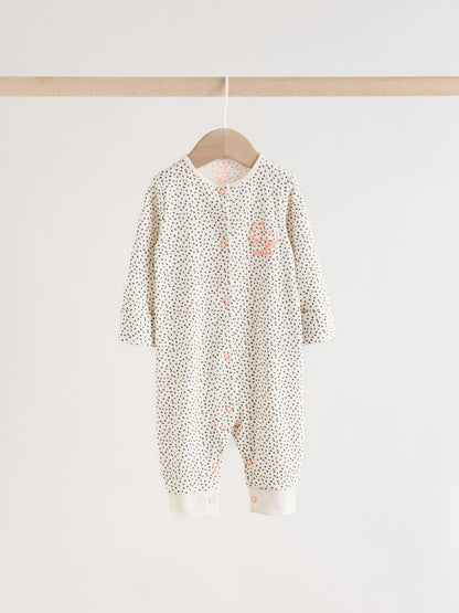 Pink Two Way Zip Baby Sleepsuit 3 Pack (0mths-3yrs) image 4