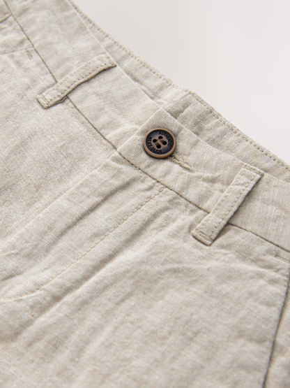 Dsiney Kidz - Stone Linen Blend Regular Fit Chino Shorts (3-16yrs) image 6