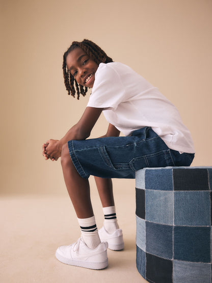 Dsiney Kidz - Mid Blue Carpenter Denim Shorts (3-16yrs) image 2