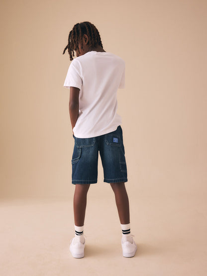 Dsiney Kidz - Mid Blue Carpenter Denim Shorts (3-16yrs) image 3