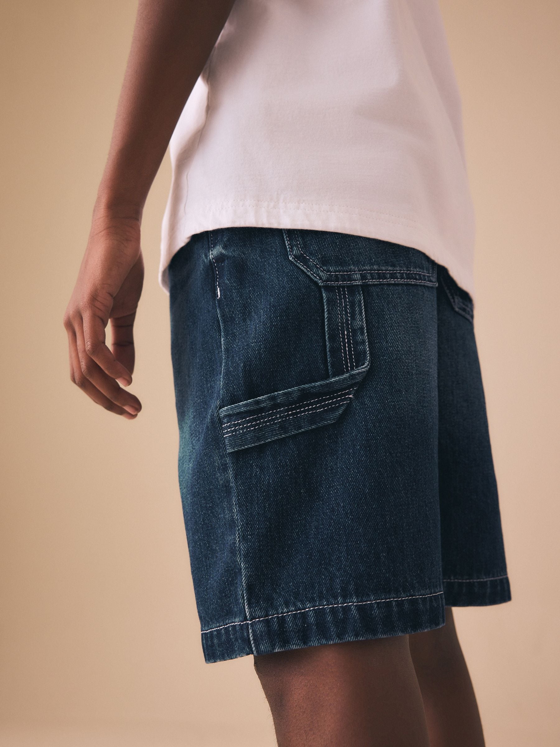 Dsiney Kidz - Mid Blue Carpenter Denim Shorts (3-16yrs) image 4