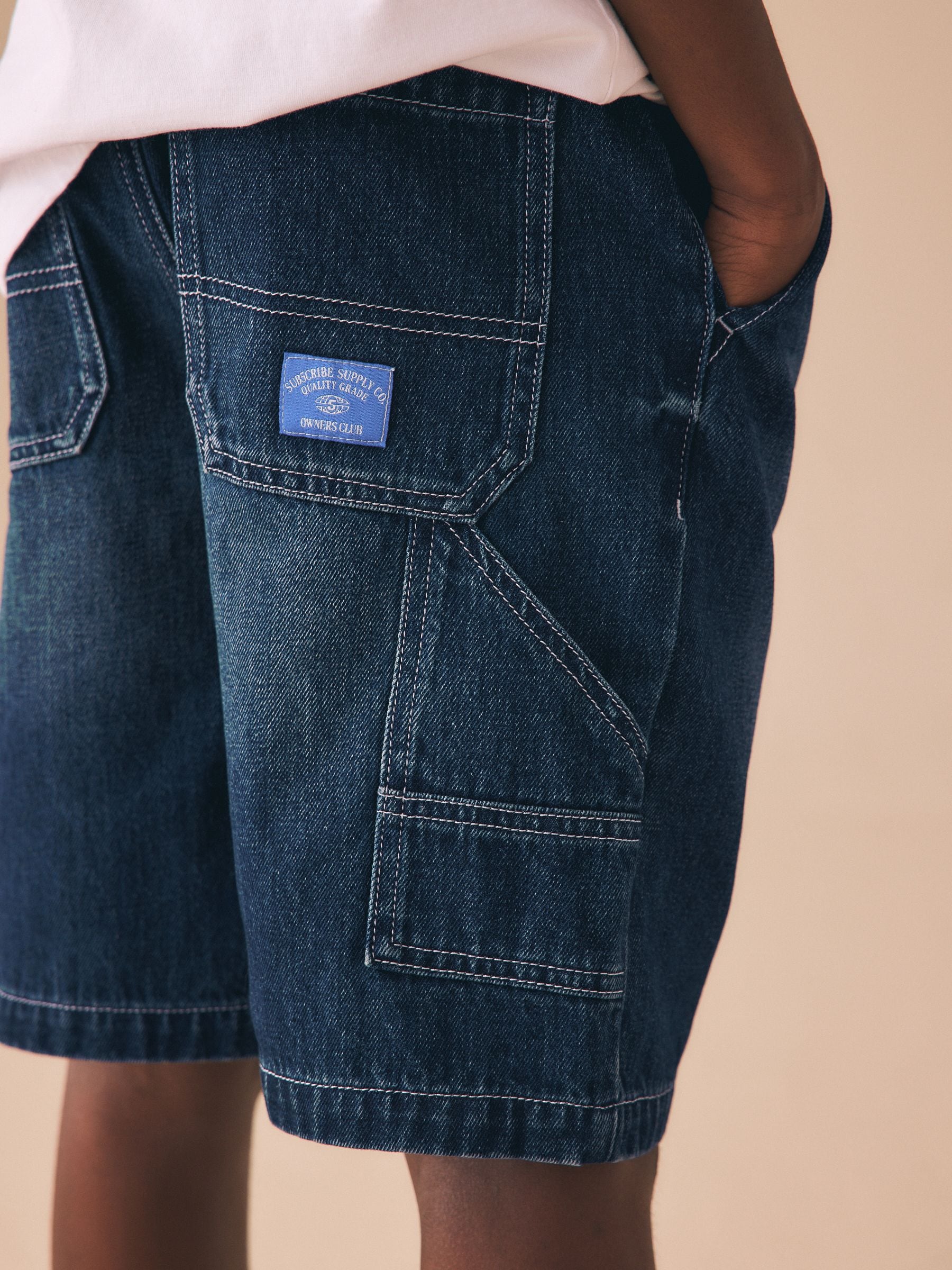 Dsiney Kidz - Mid Blue Carpenter Denim Shorts (3-16yrs) image 5