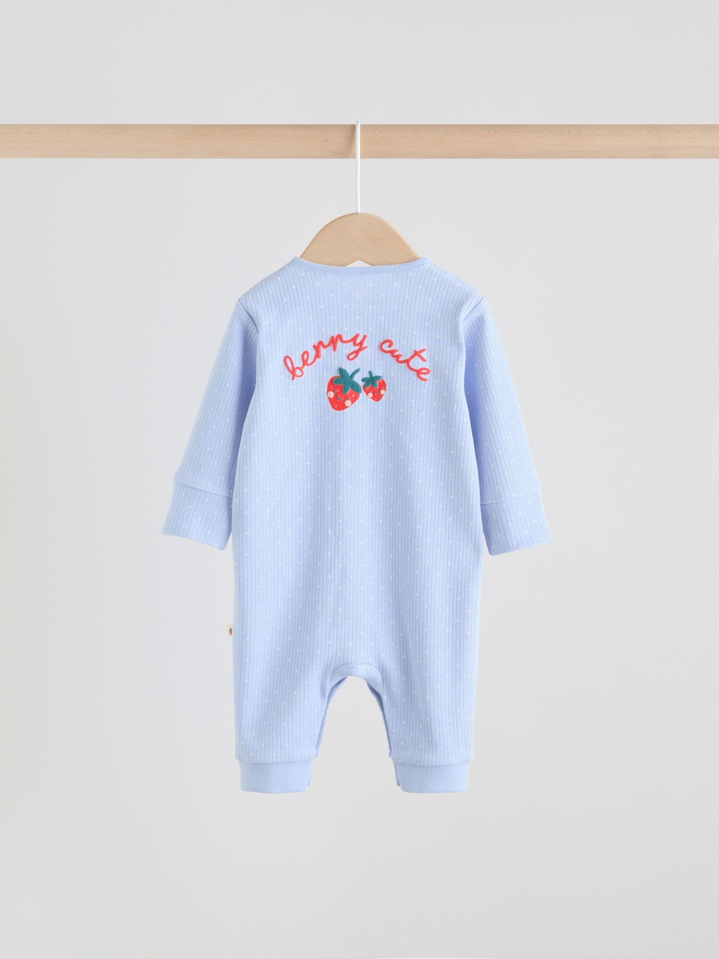 Blue Baby Strawberry Sleepsuit 3 Pack (0mths-3yrs) image 8