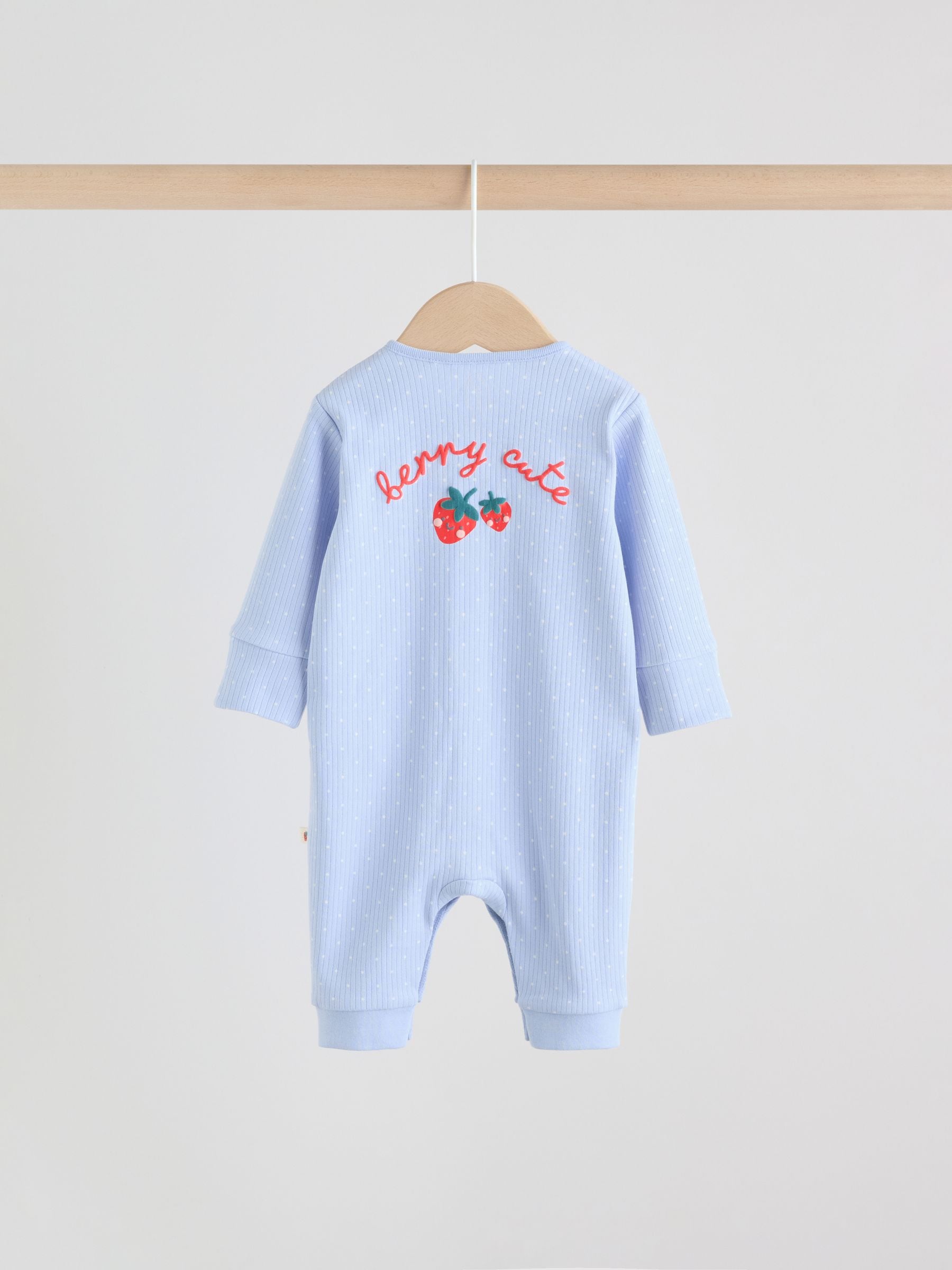 Blue Baby Strawberry Sleepsuit 3 Pack (0mths-3yrs) image 8