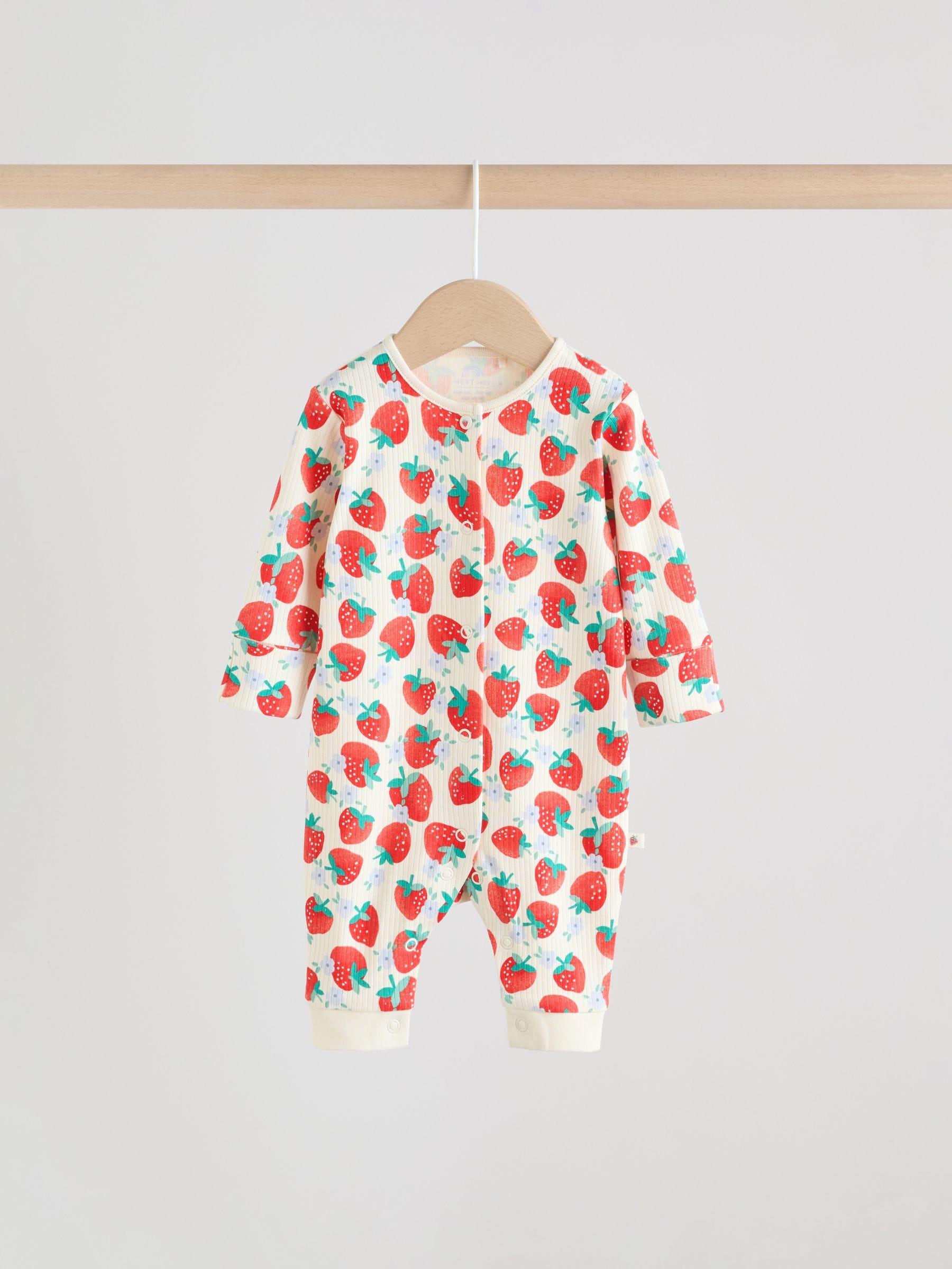 Blue Baby Strawberry Sleepsuit 3 Pack (0mths-3yrs) image 9