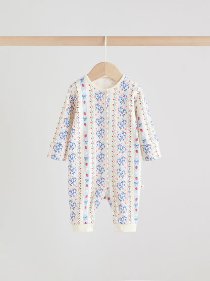 Blue Baby Strawberry Sleepsuit 3 Pack (0mths-3yrs) image 6