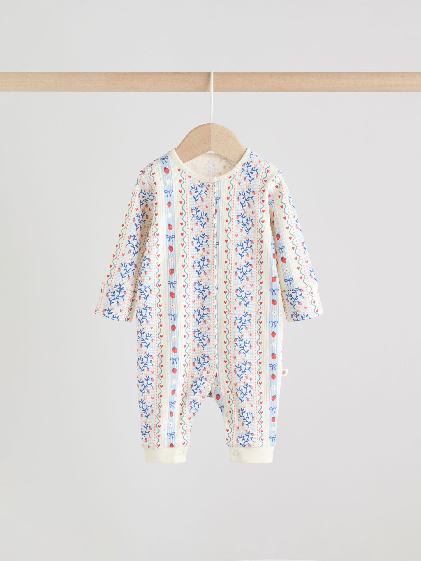 Blue Baby Strawberry Sleepsuit 3 Pack (0mths-3yrs) image 6