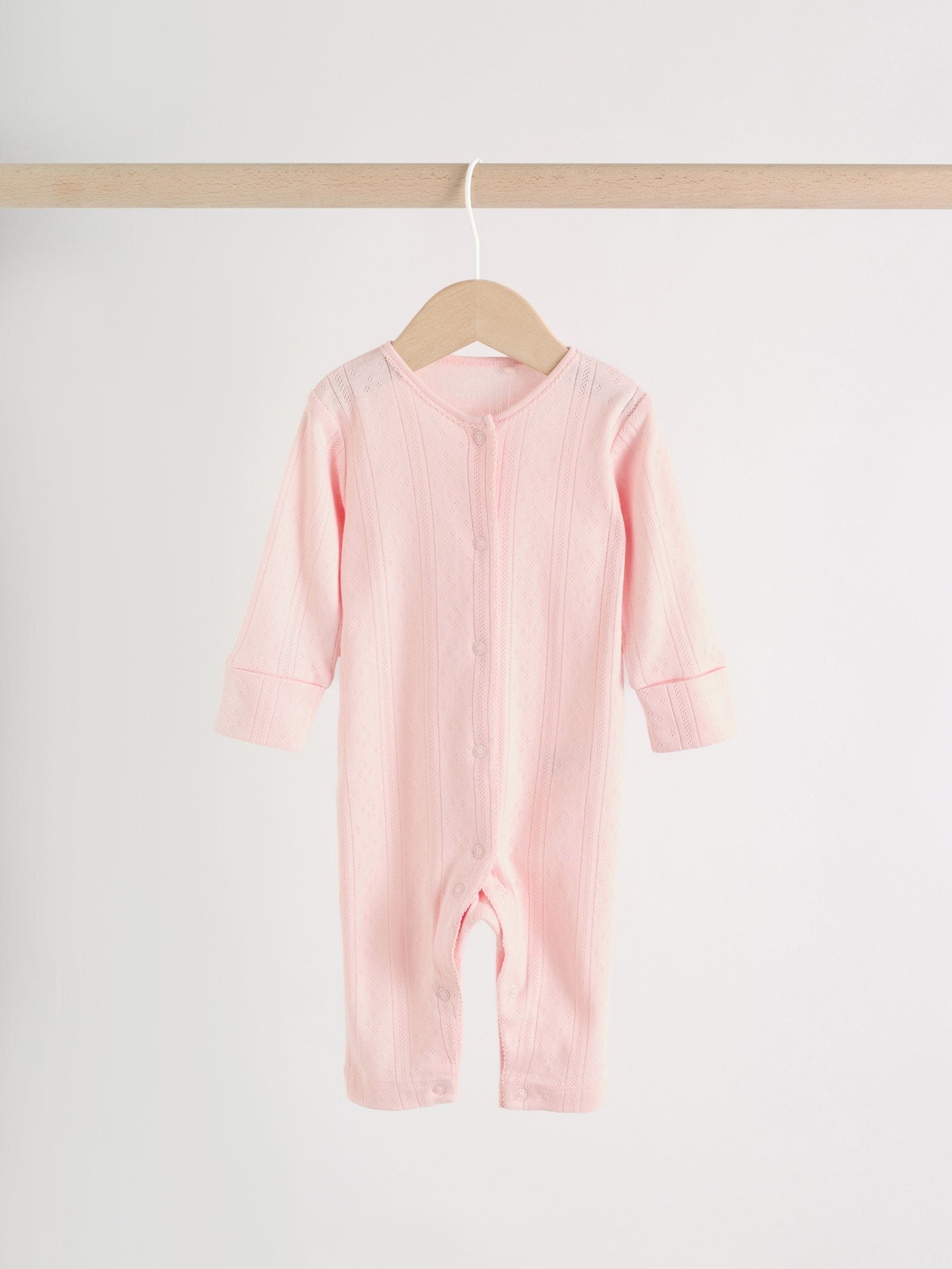Pink Baby Sleepsuit 3 Pack (0mths-3yrs) image 2