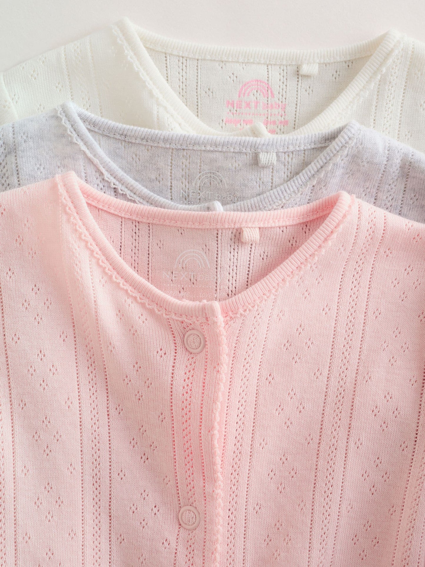 Pink Baby Sleepsuit 3 Pack (0mths-3yrs) image 8