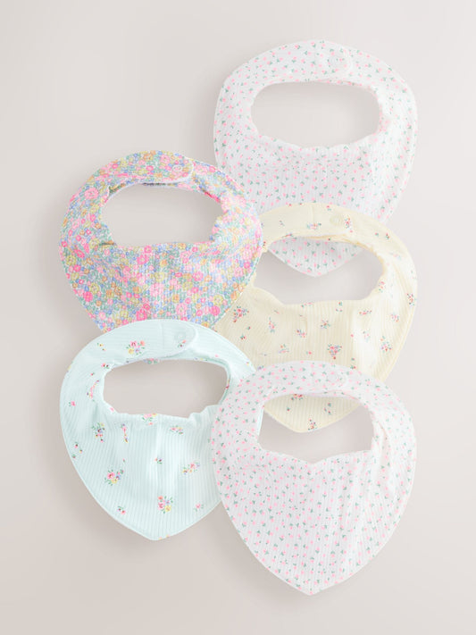 Fluro Pink Baby Dribble Bibs 5 Pack image 1