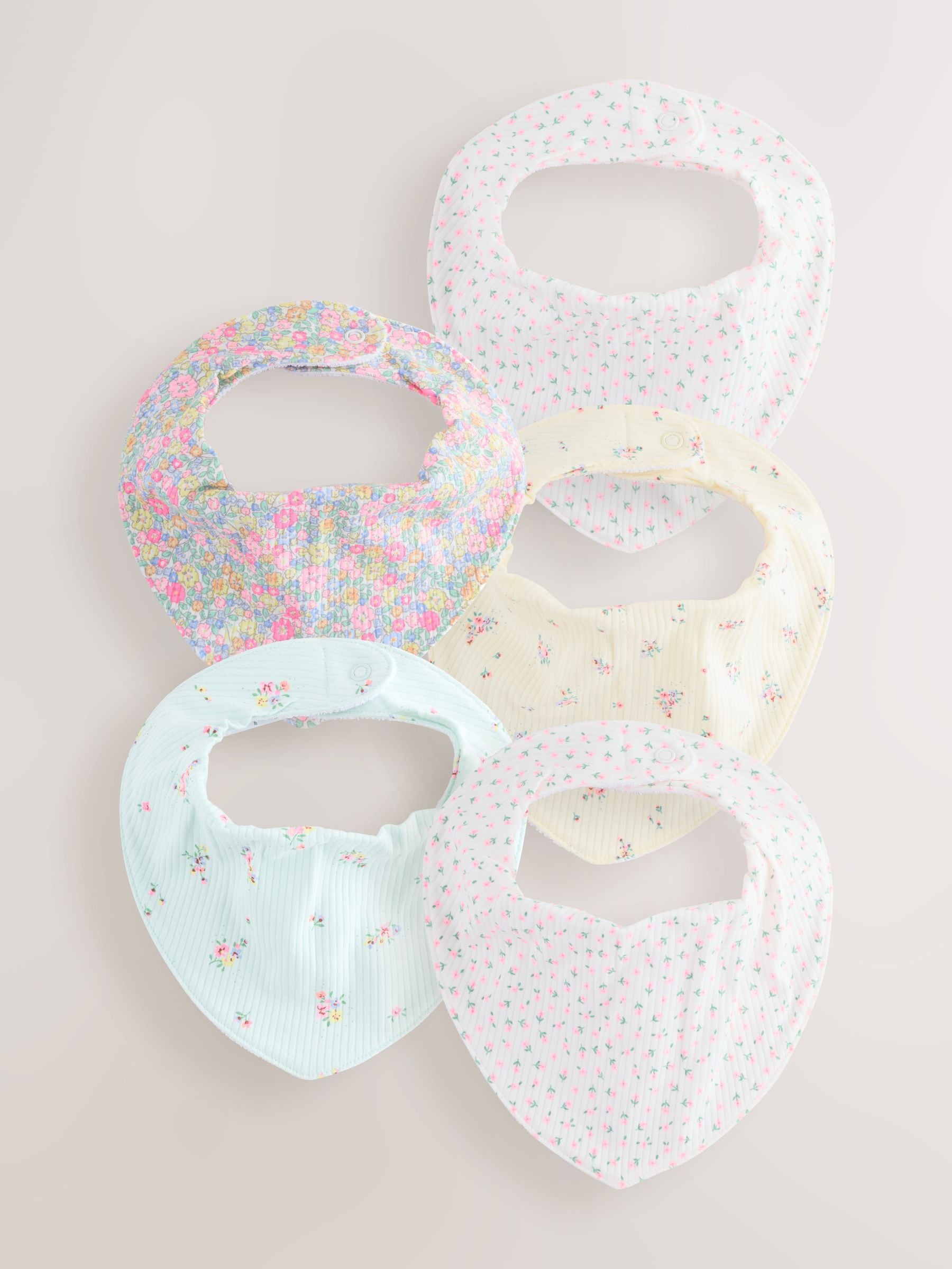 Fluro Pink Baby Dribble Bibs 5 Pack image 1