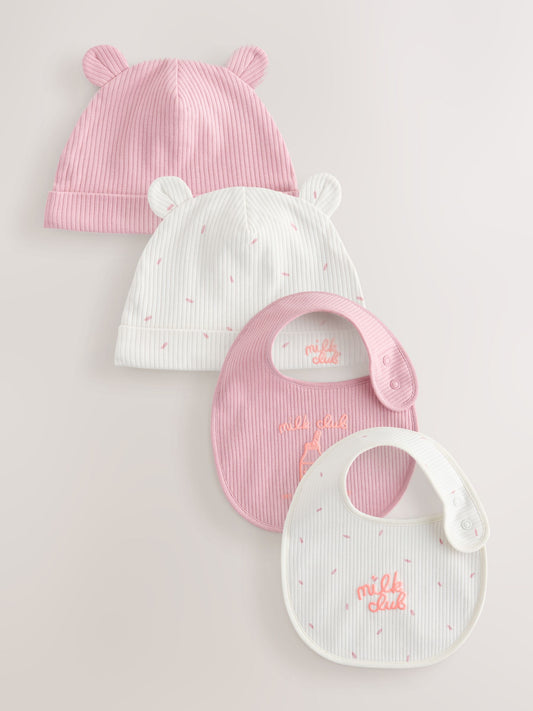 Pink Beanies 4 pack (0-18mths) image 1