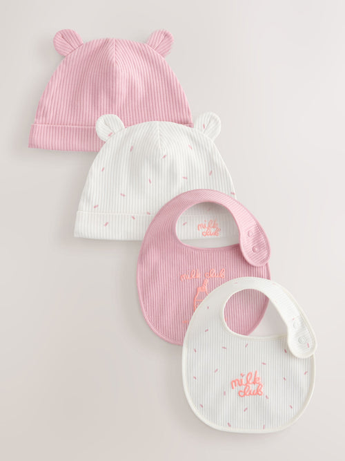 Pink Beanies 4 pack (0-18mths) image 1