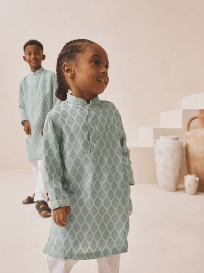Dsiney Kidz - Grey Embroidered Kurta Shirt (3mths-16yrs) (3mths-16yrs) image 1