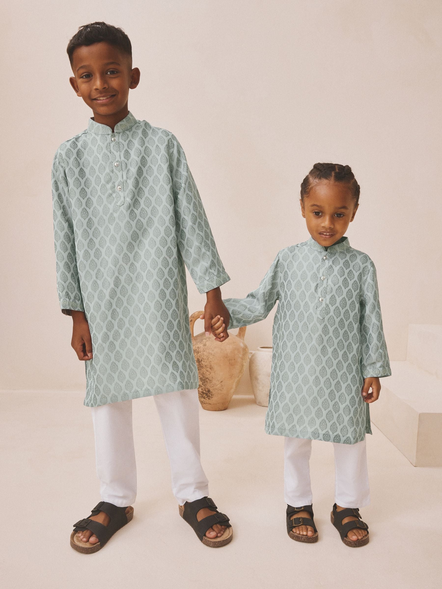 Dsiney Kidz - Grey Embroidered Kurta Shirt (3mths-16yrs) (3mths-16yrs) image 3