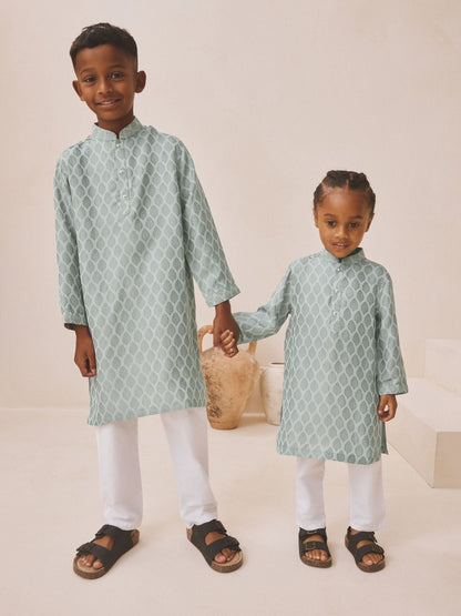 Dsiney Kidz - Grey Embroidered Kurta Shirt (3mths-16yrs) (3mths-16yrs) image 3