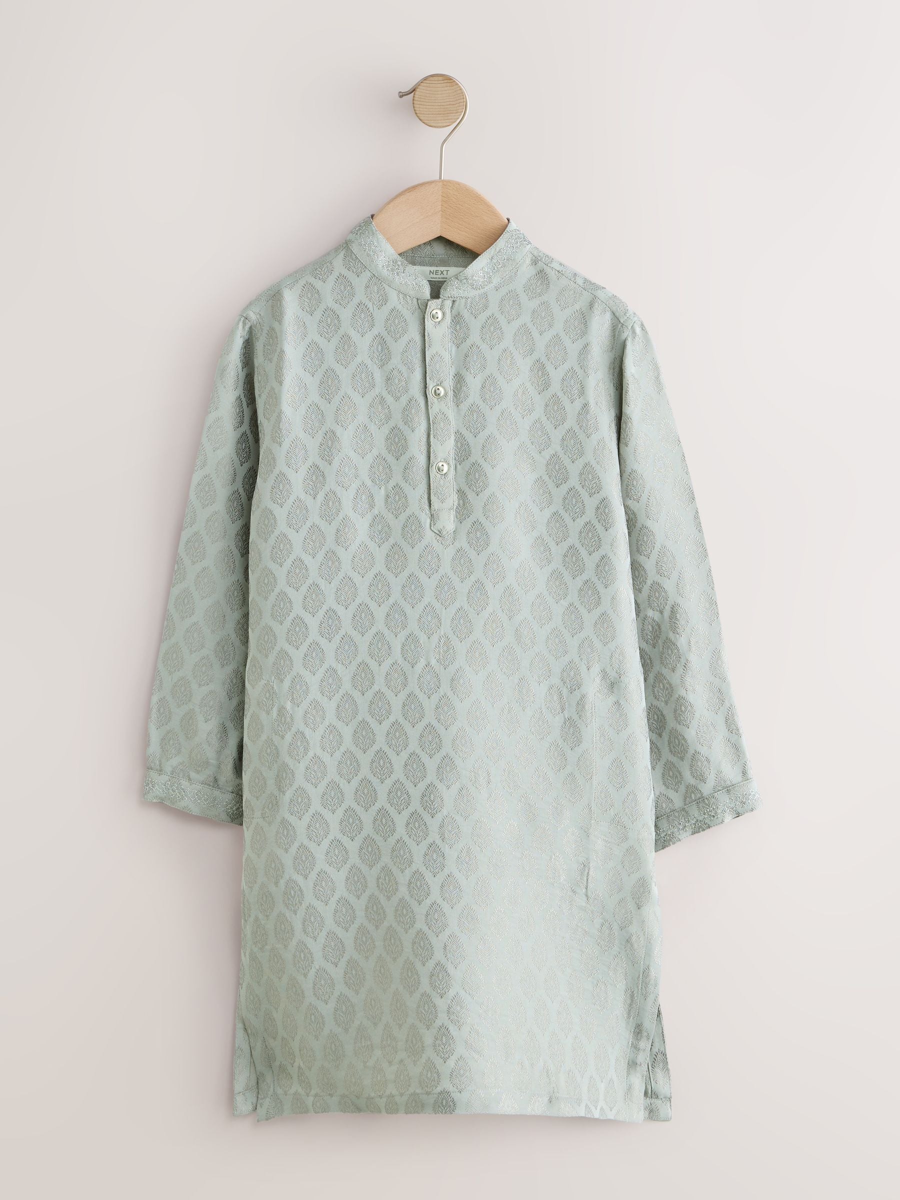 Dsiney Kidz - Grey Embroidered Kurta Shirt (3mths-16yrs) (3mths-16yrs) image 6