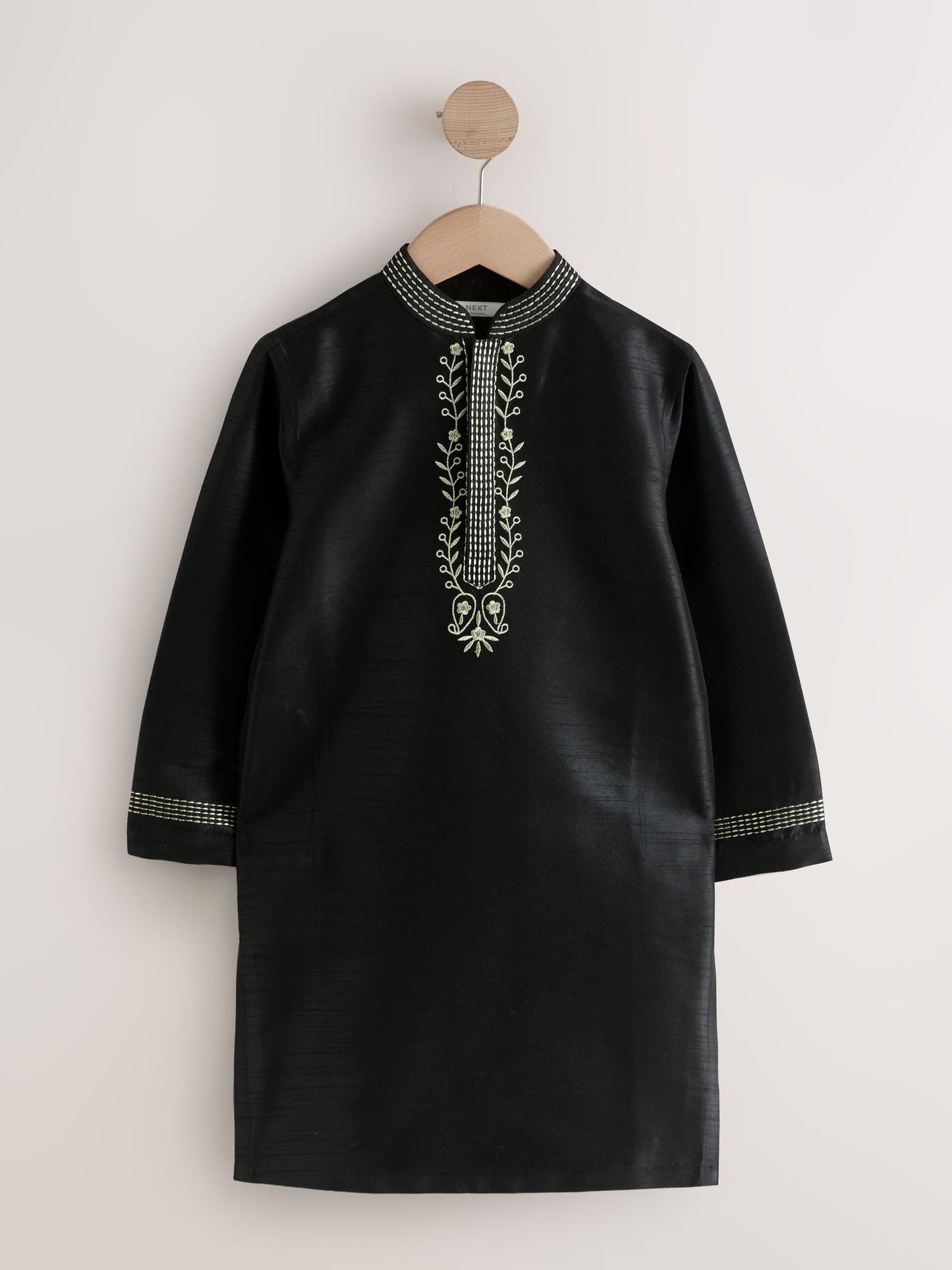 Dsiney Kidz - Black Embroidered Kurta Shirt (3mths-16yrs) (3mths-16yrs) image 1