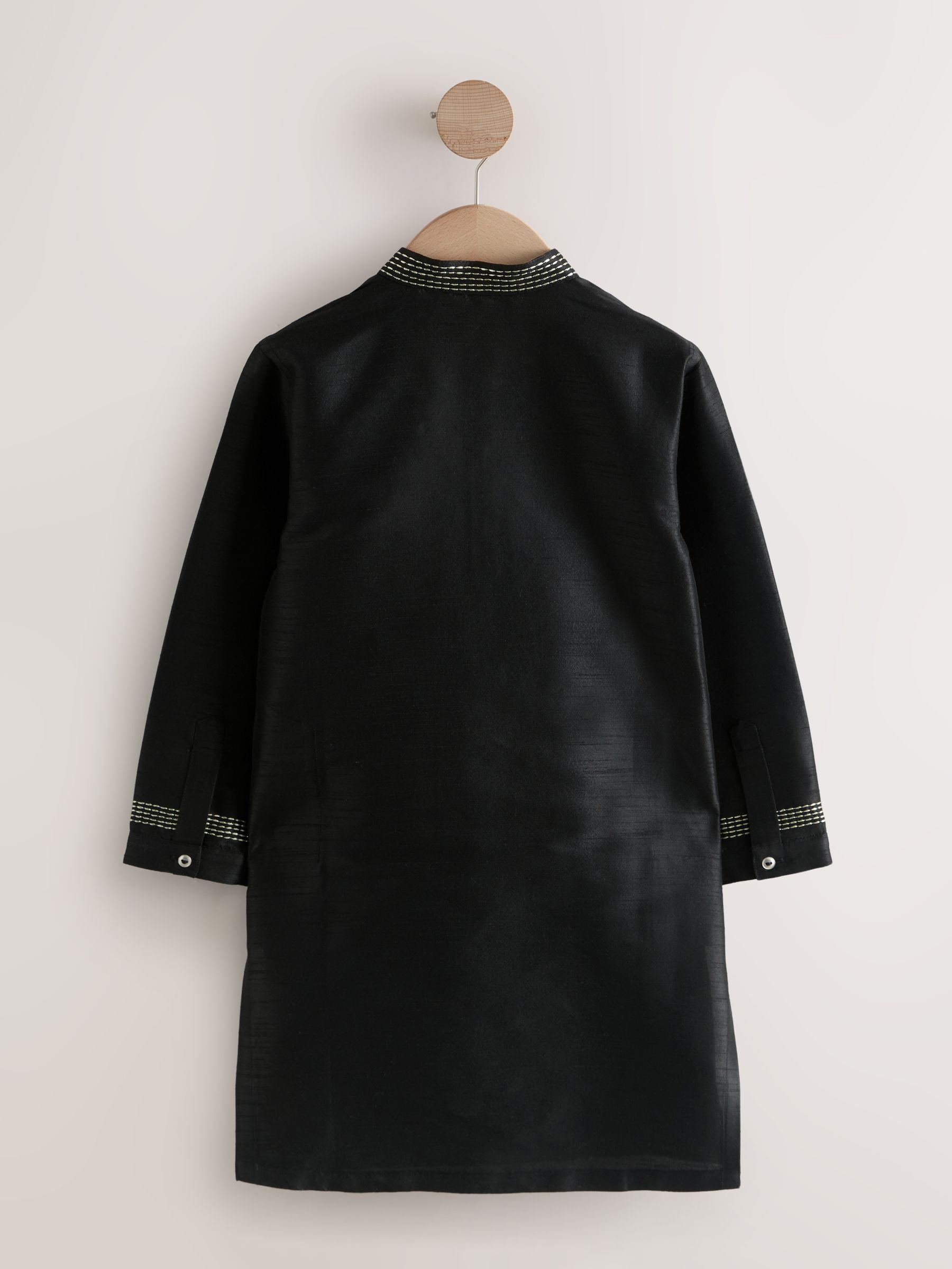 Dsiney Kidz - Black Embroidered Kurta Shirt (3mths-16yrs) (3mths-16yrs) image 2