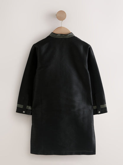 Dsiney Kidz - Black Embroidered Kurta Shirt (3mths-16yrs) (3mths-16yrs) image 2
