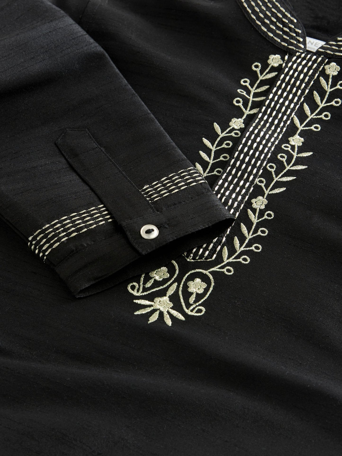 Dsiney Kidz - Black Embroidered Kurta Shirt (3mths-16yrs) (3mths-16yrs) image 4