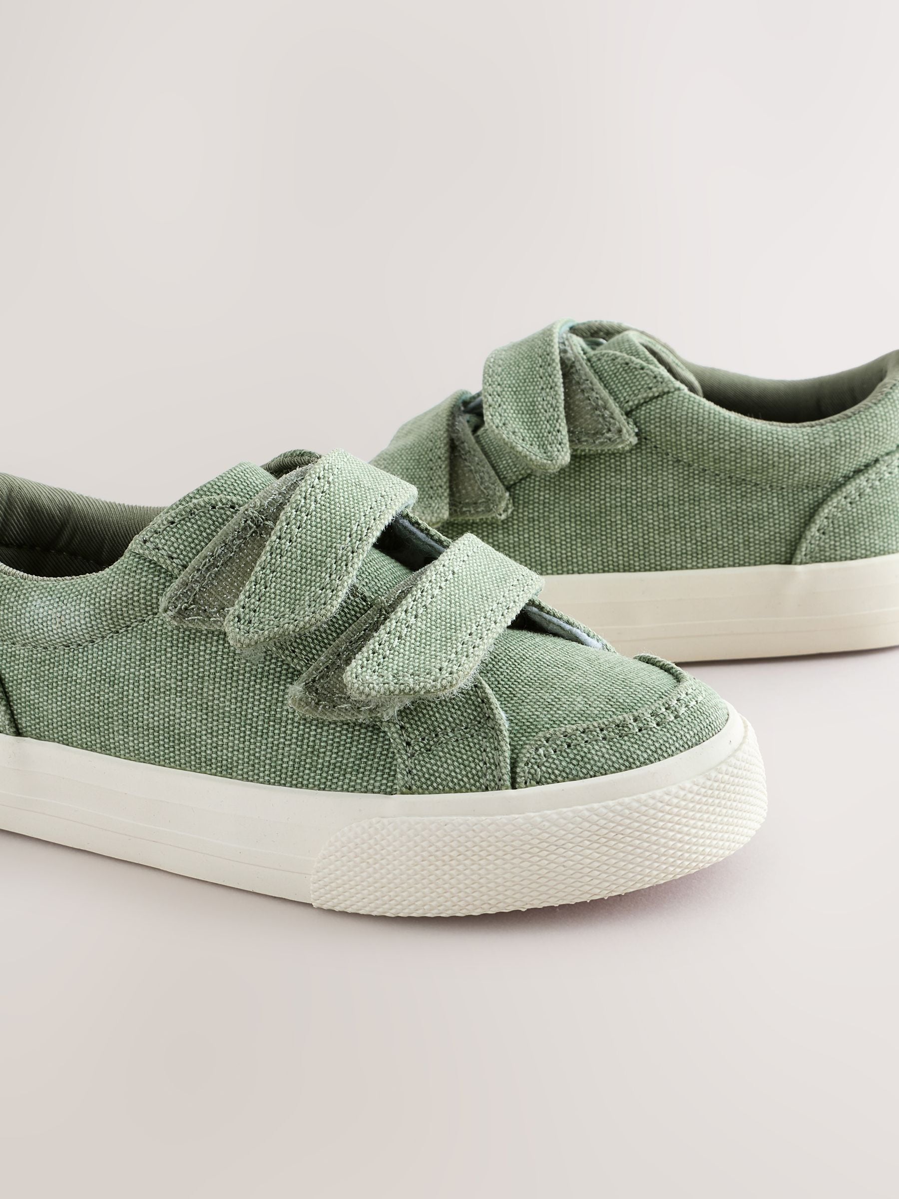 Sage Green Standard Fit (F) Two Strap Touch Fastening Trainers image 6