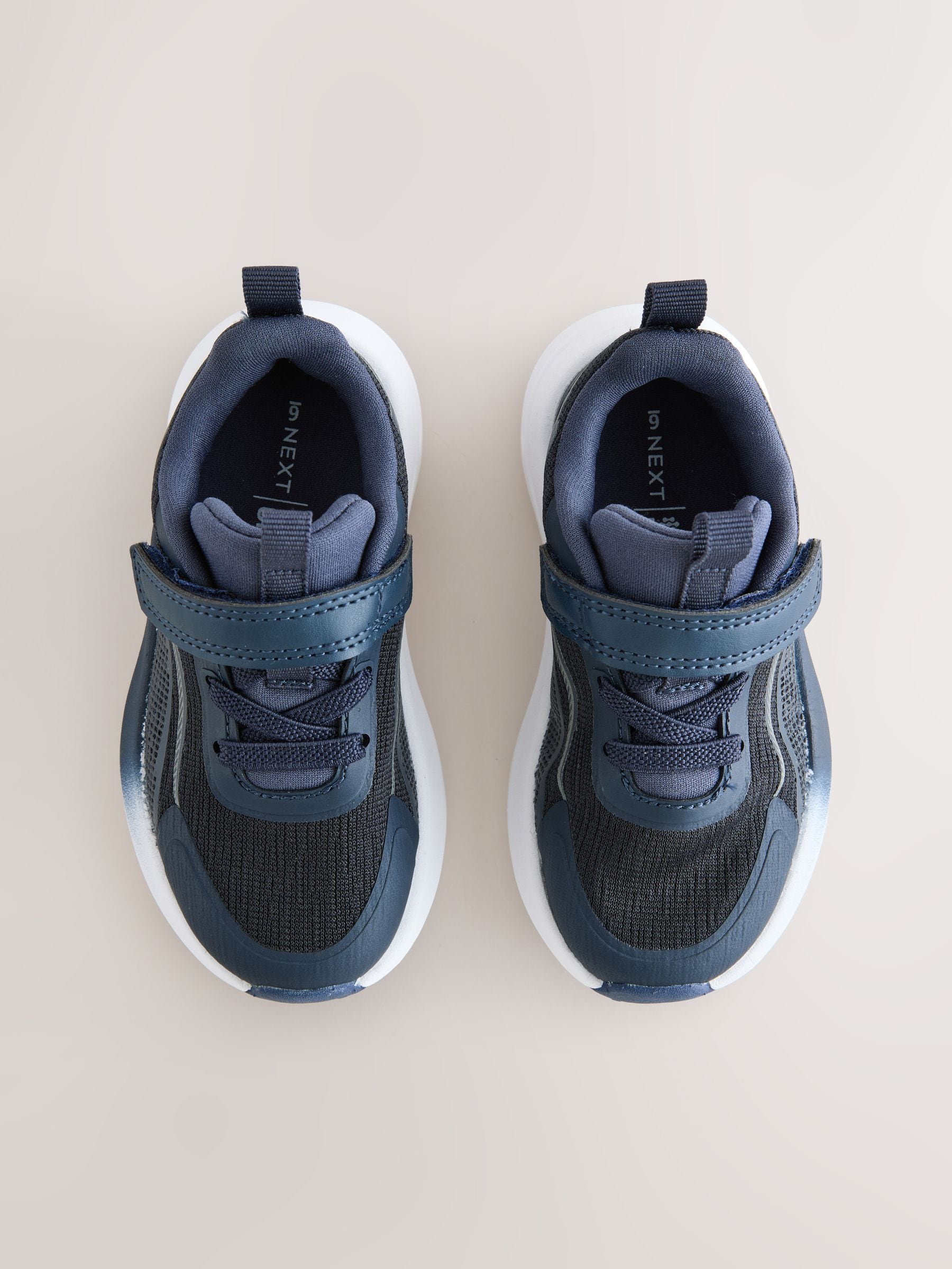 Navy Standard Fit (F) Touch Fastening Elastic Lace Trainers image 6