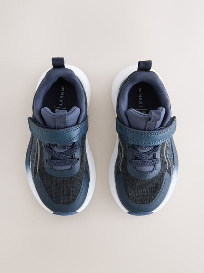 Navy Standard Fit (F) Touch Fastening Elastic Lace Trainers image 6